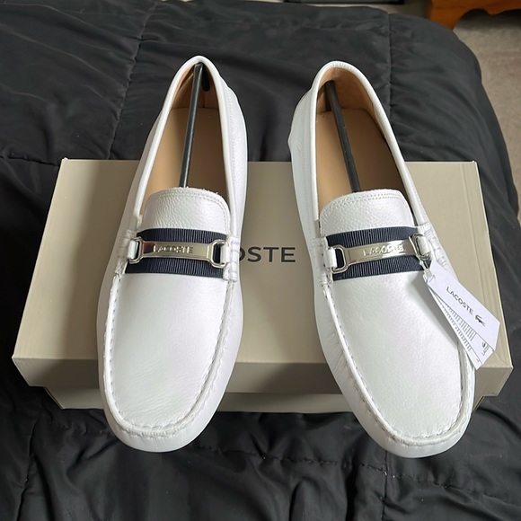 Lacoste Other - White leather Lacoste loafers